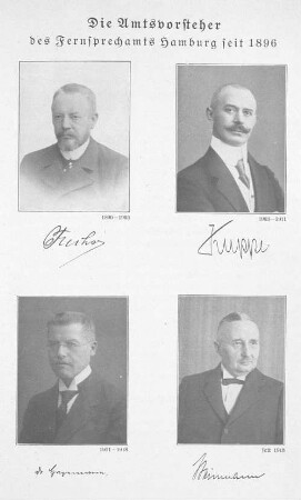 Die Amtsvorsteher des Fernsprechamts Hamburg seit 1896