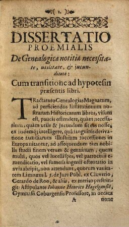 Tobiae Wagneri ... Limina genealogica in praecipuas magnatum Europae familias