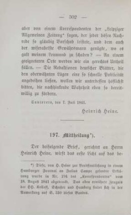 197. Mittheilung