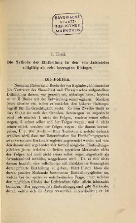 Die Methode der Eintheilung bei Platon