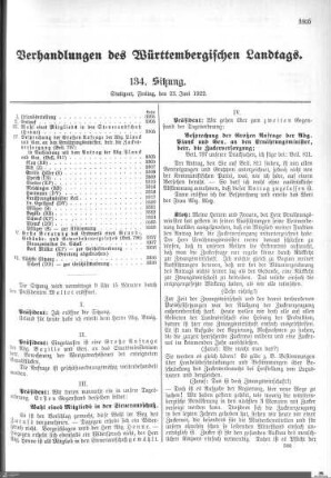 134. Sitzung, Stuttgart, 23.6.1922