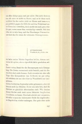 An Gerstenberg Wandsbeck, den 3. Oktober 1780