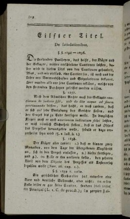 Eilfter Titel. De satisdationibus.