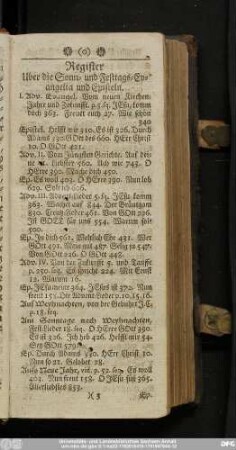 Register Uber die Sonn- und Festtags-Evangelia und Episteln.