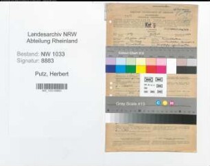 Entnazifizierung Herbert Putz , geb. 19.06.1920 (Polizeianwaerter)