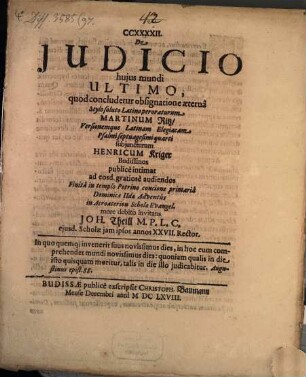 CCXXXXII. De iudicio huius mundi ultima
