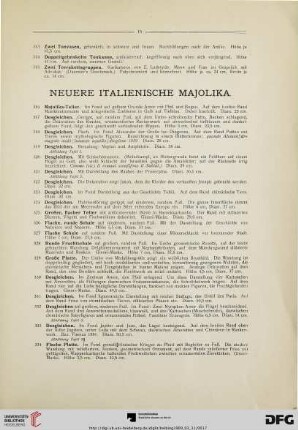 Neuere italienische Majolika (Nr. 316-346)