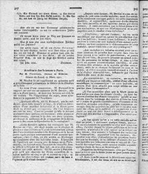 Académie des Sciences à Paris : Séance de Mars 1820