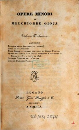 Opere minori, 13