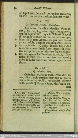 Cap. LXII. Q. Caecilius Metellus Numidicus