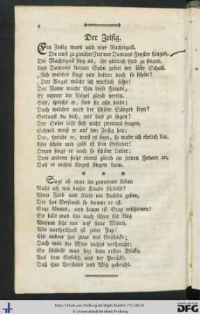 Der Zeisig.