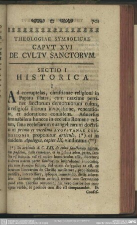 Caput XVI De Cultu Sanctorum