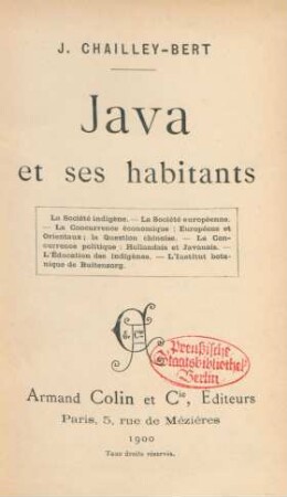 Java et ses habitants
