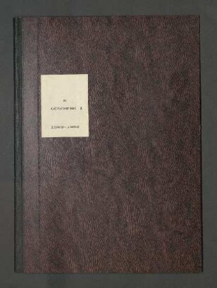 Zugangsverzeichnis Geschenke R I 1949-1952 : 4. August 1945 bis 15. Oktober 1952