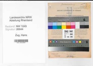Entnazifizierung Hans Zug , geb. 21.06.1914 (Justizbeamter)