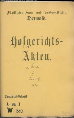 de Wrede, Erichs zu Werrissen Witwe Elisabeth von Sangerhausen gegen Idel Schwartze - Schuldforderung