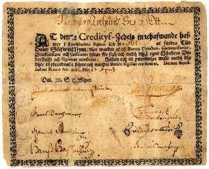 Geldschein, 10 Daler Silvermynt, 1666