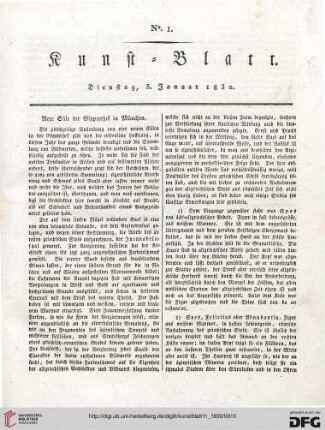 Nr. 1-10 (5. Januar – 4. Februar 1830)