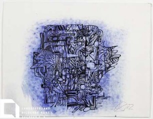 Zeichnung auf blau