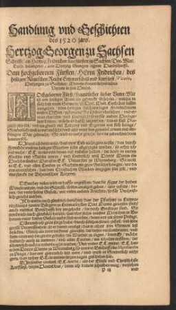 Handlung und Geschichten des 1520 jars.