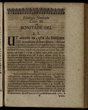 Caput III. De Bonitate Dei.