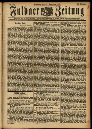 Ausgabe vom Samstag, den 25. November 1893.