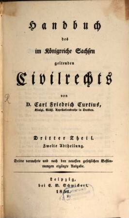 Handbuch des im Königreiche Sachsen geltenden Civilrechts. 3,2