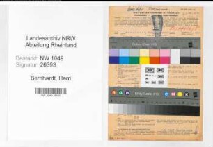 Entnazifizierung Harri Bernhardt , geb. 30.10.1896 (Ingenieur)