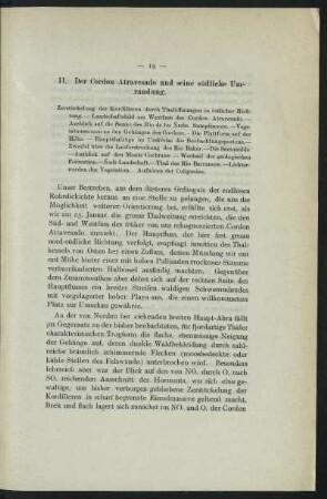 II. Der Cordon Atravesado und seine südliche Umrandung.