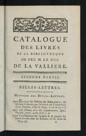 1-464, Belles-Lettres