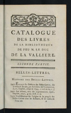 1-464, Belles-Lettres