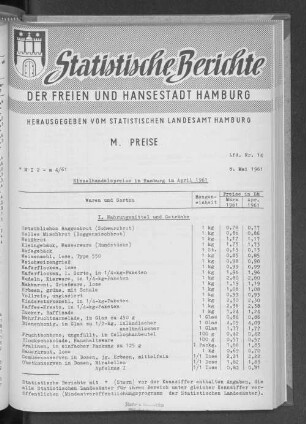 Einzelhandelspreise in Hamburg im April 1961 : Lfd. Nr. 14