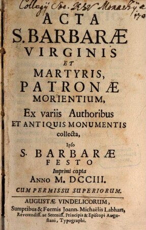 Acta S. Barbarae