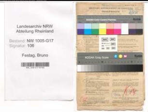 Entnazifizierung Bruno Festag , geb. 04.05.1903 (Buchhaendler)