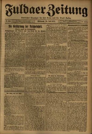 Ausgabe vom Mittwoch, den 26. Juli 1922.