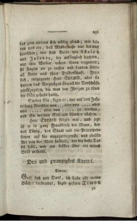 Drei und zwanzigstes Kapitel. Timon