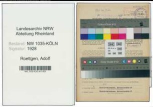 Entnazifizierung Adolf Roettgen , geb. 18.02.1896 (Bergmann)