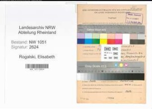 Entnazifizierung Elisabeth Rogalski , geb. 06.11.1901 ()