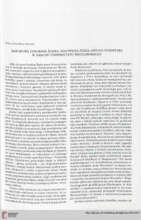16: Barokowa panorama Śląska : Malowidła Felixa Antona Schefflera w gmachu Uniwersytetu Wrocławskiego