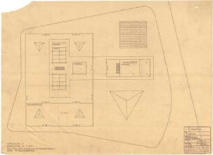 Schneider - Esleben, Paul; Hannover, Messegelände; Ausstellungspavillon und Turm für die Mannesmann AG - Messehalle (Grundriss EG)