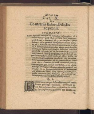 Cap. X. De Contrariis Balnei, Delictis ac poenis