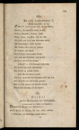 177-185, 182. An alle Landesvaeter; 183. Epistel