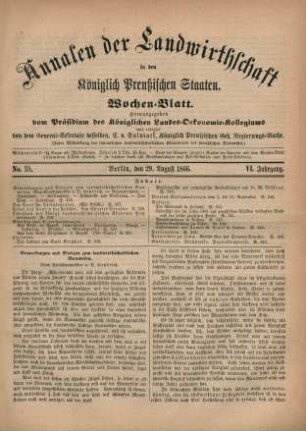 No. 35. Berlin, den 29. August 1866. VI. Jahrgang.