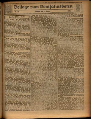 Zweite Ausgabe vom Sonntag, den 24. März 1929.