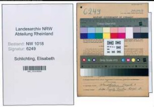 Entnazifizierung Elisabeth Schlichting , geb. 24.09.1888 (Geschaeftsfuehrerin)