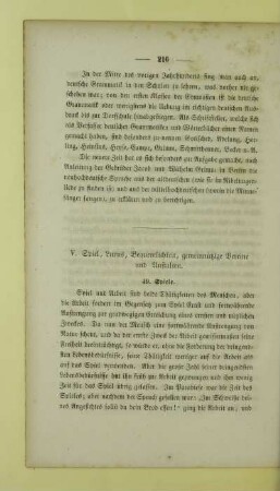V. Spiel, Luxus, Bequemlichkeit, gemeinnützige Vereine und Anstalten