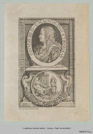 Folge von Bildnissen der Medici : Bildnis des Cosimo III. de'Medici nach der Medaille des Massimiliano Soldani
