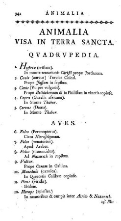 Animalia visa in Terra Sancta