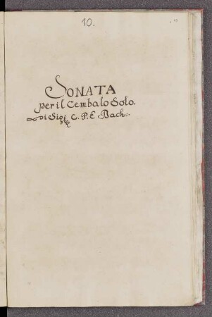 Sonata per il Cembalo Solo G-Dur (BWV Anh 125; Wq 65/5, H 13; Wq 64/4, H 10)