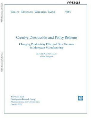 Creative destruction and policy reforms : changing productivity effects of firm turnover in Moroccan manufacturing